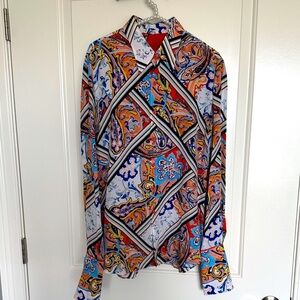 Robert Graham Vibrant Geometric silk womens Shirt